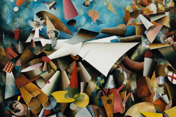 Mateusz Szczypiński, Bunt wiedźm I, 2022 olej, kolaż płótno 80 x 70 cm