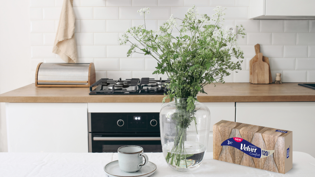 Velvet Comfort, Velvet, Velvet Chusteczki, Chusteczki Higieniczne, Chusteczki w Kartonie, Chusteczki, Chusteczki Velvet,Chusteczki 3- warstwowe, Nowość Velvet, Design Wnętrz, Home Decor, Minimalizm, Wystrój Wnętrz, Nowoczesne Wnętrze, Inspiracje Domowe, Komfort , Estetyka, Codzienny Komfort